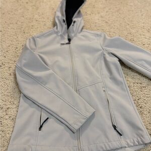 New Balance Women's Light Gray Hooded Ski Jacket